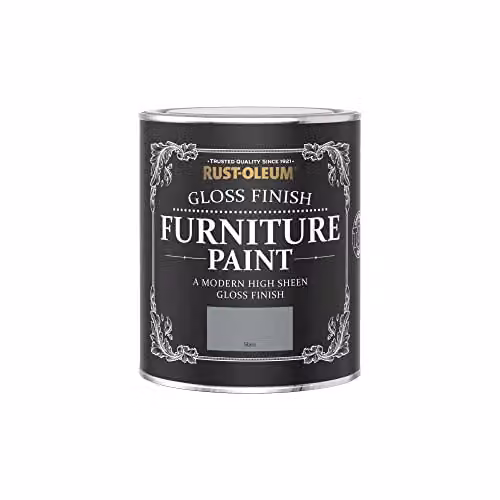 Rust-Oleum Grey Gloss Water-Based Wood Paint, 750ml – 3