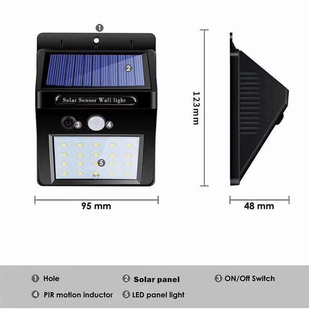 EONLION 4-Pack Solar LED Outdoor Wall Lights with PIR Motion Sensor in Black – 2