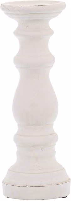Hill Interiors White Ceramic Column Candle Holder