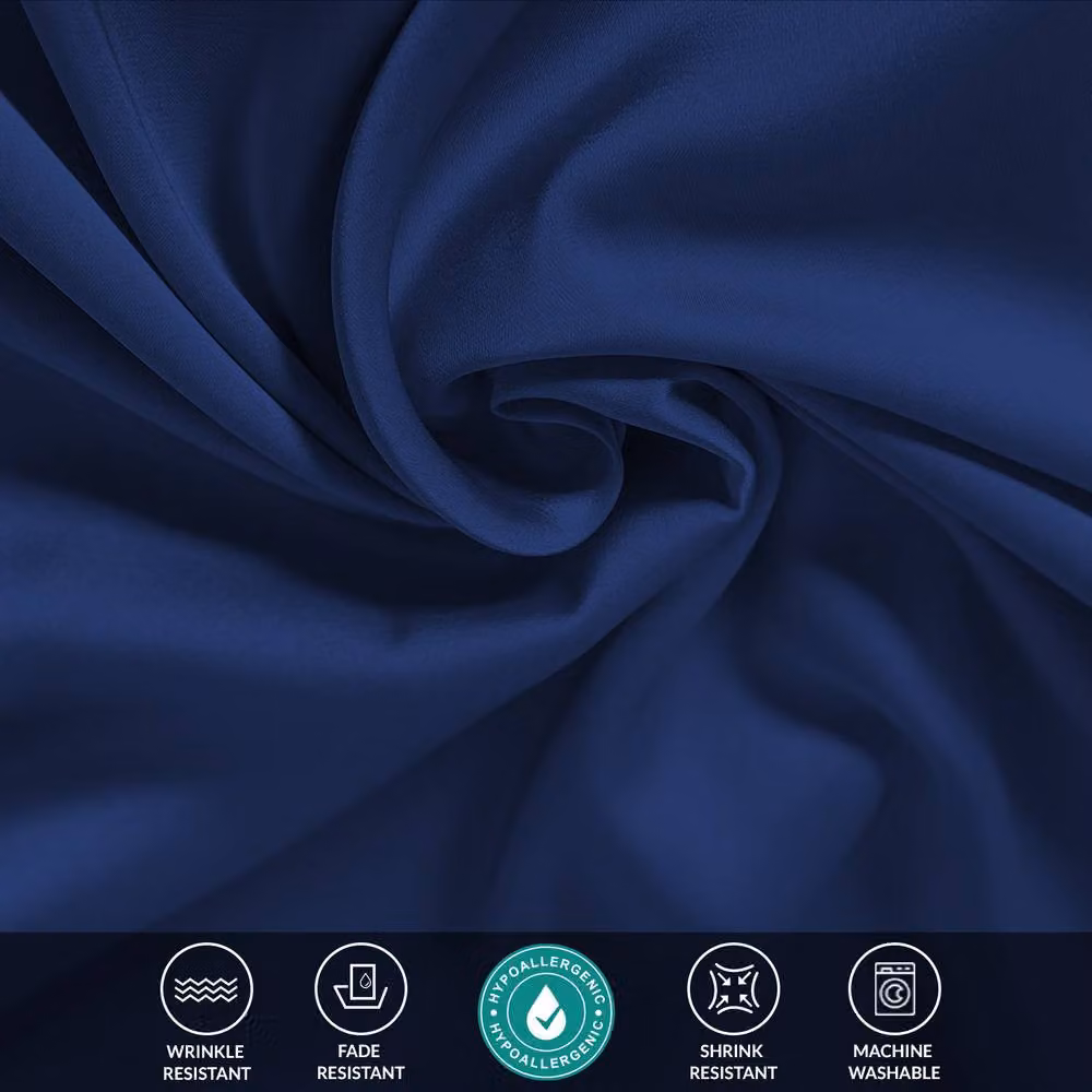Grace Pack of 4 Blue Satin Silk Pillow Cases, W/D/H: 50 x 70 cm – 4