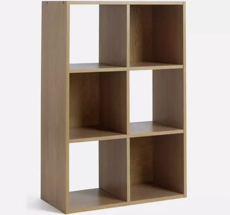 Argos Home 6 Cube Storage Unit, Brown Oak Effect, H 91 cm x W 61 cm x D 29.5 cm