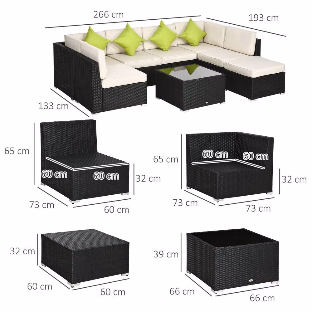 STILVORA 8-Piece Modern Sofa Set with Steel Frame in Beige – 3