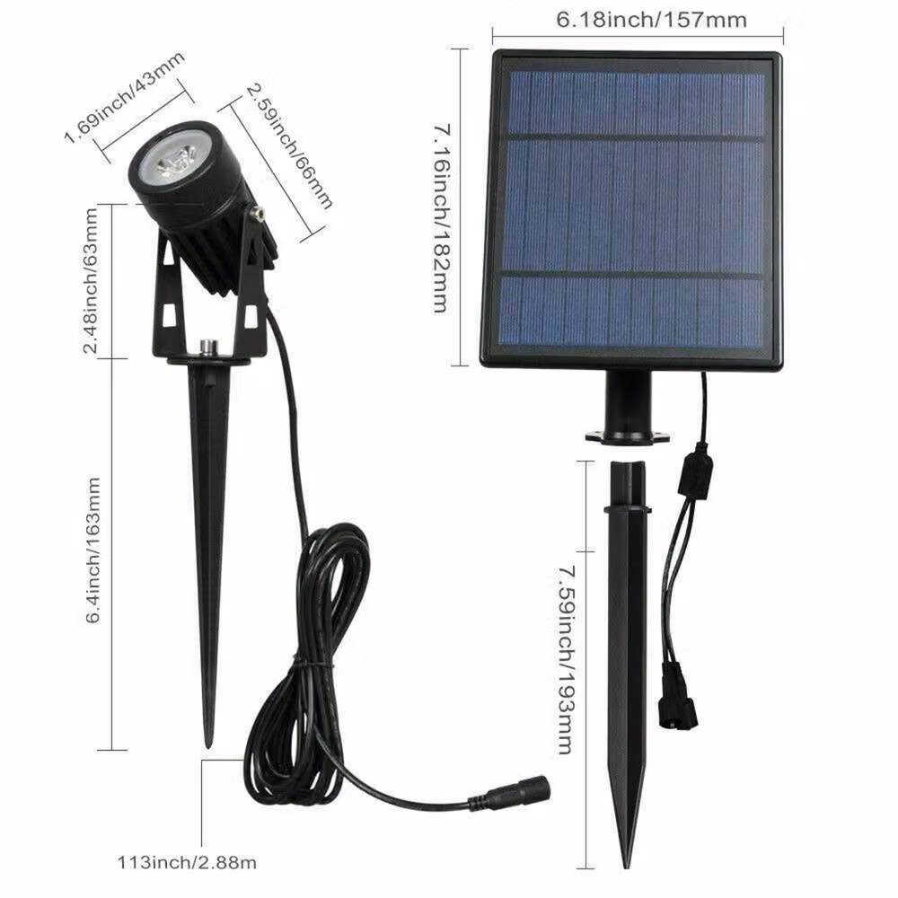 Nordara 2-in-1 Solar LED Spot Lights, Black, IP65 Waterproof with Dusk Sensor and Ground Spike – 2