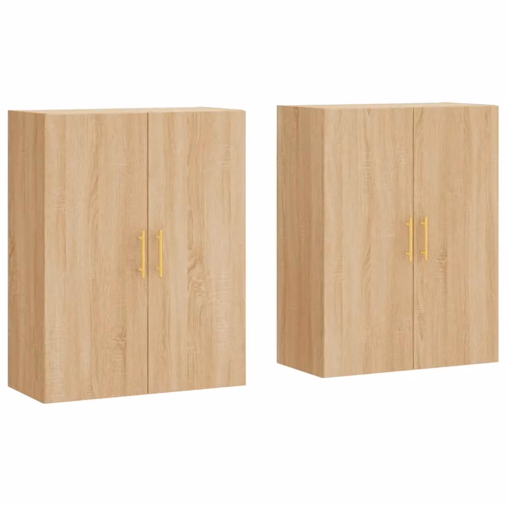 Berkfield Home Set of 2 Wall Mounted Cabinets in Sonoma Oak Brown, W/D/H: 69.5 x 34 x 90 cm – 2