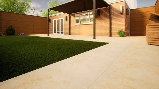 PBSL Group Jura Beige Porcelain Paving, Pack of 2, W: 60.0 cm, D: 60.0 cm, H: 2.0 cm
