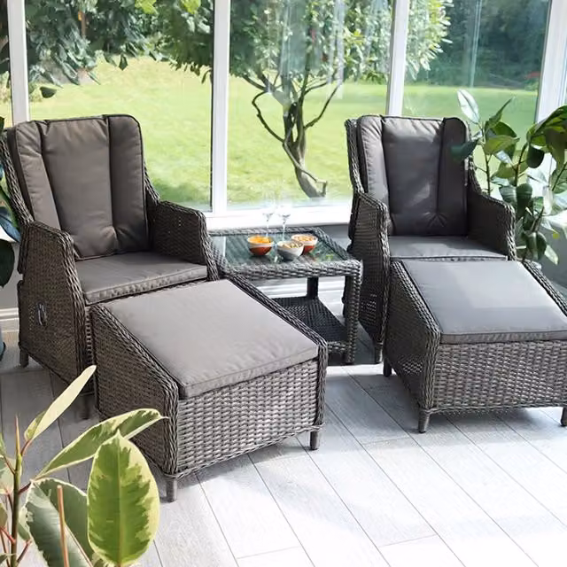 Royalcraft Paris 2 Seater High Back Recliner Comfort Set in Grey