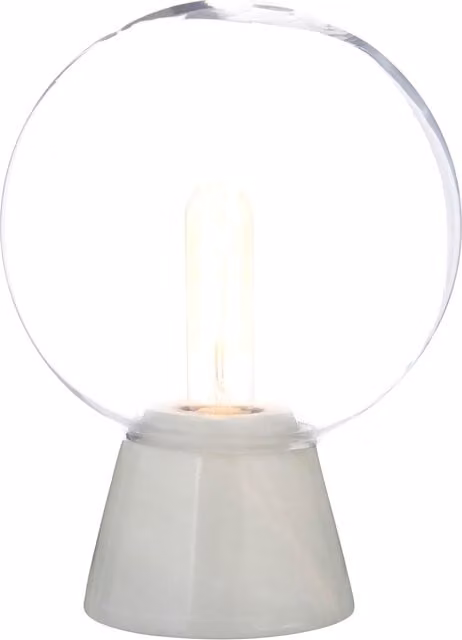 Orsina Grey Marble and Glass Globe Table Lamp with Transparent Sphere