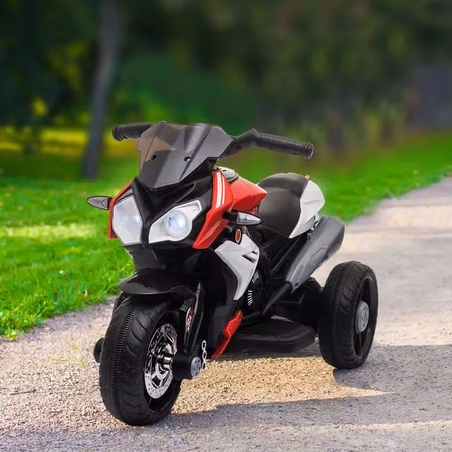 HOMCOM Kids Electric Motorcycle Ride On Toy with 6V Battery, Music, Horn and Lights, Red