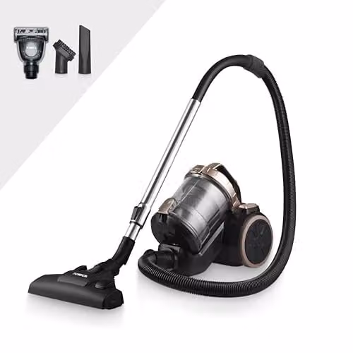 Tower T102004BLGPET RXP10PET Multi-Cyclonic Bagless Cylinder Vacuum Cleaner with Pet Attachment, 800W, 1.5L, Blush Gold