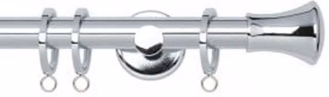 New Edge Blinds Silver Metal Curtain Pole Set, 70 cm