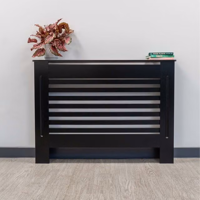 Jack Stonehouse Modern Horizontal Line Radiator Cover in Matt Black