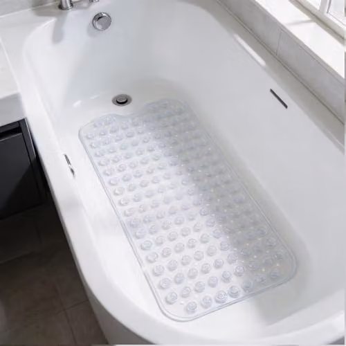Harbour Housewares Non-Slip Bath Mat in Transparent, W: 100 cm, D: 40 cm – 1
