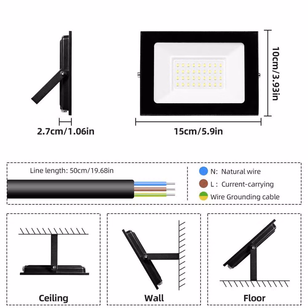 SPETLEK 4x 30W LED Outdoor Security Flood Light Spotlight in Black Aluminium – 3
