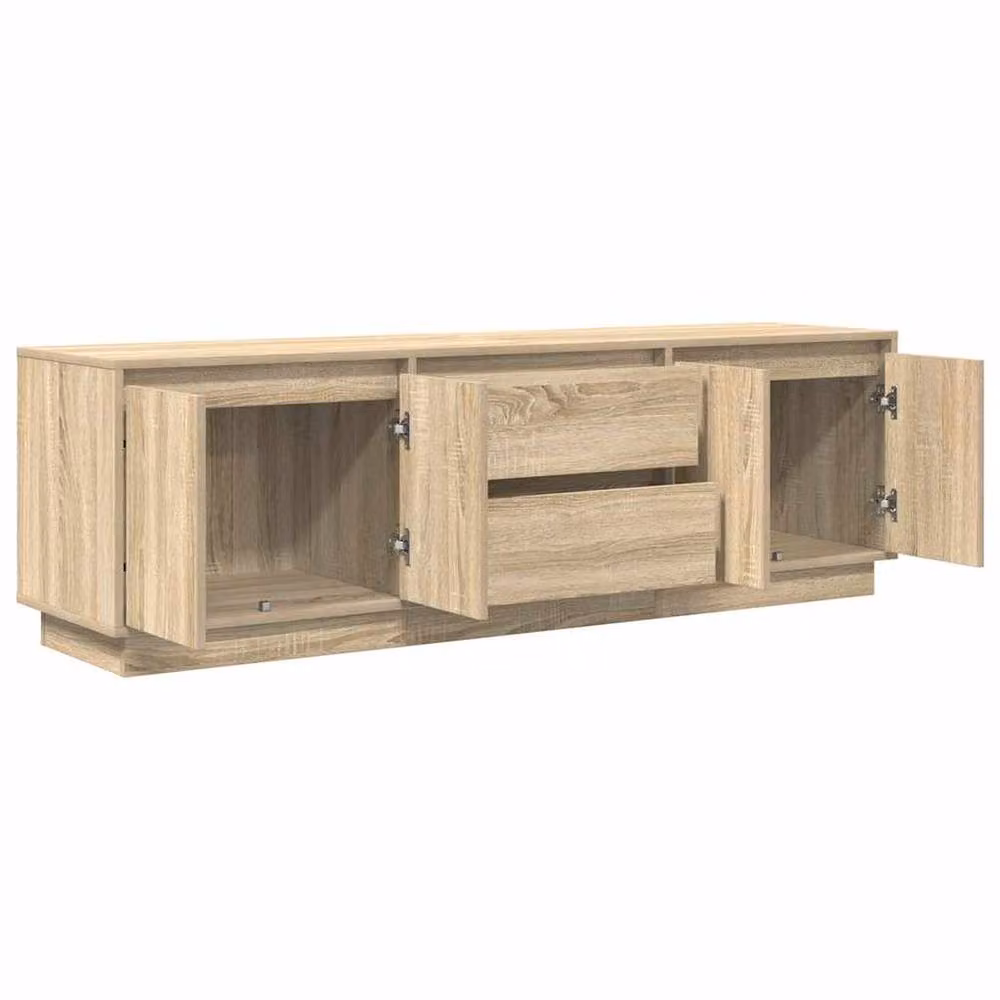 Berkfield Home Modern Sonoma Oak TV Cabinet with Integrated LED Lights in Brown, W: 160.5 cm, D: 41 cm, H: 50 cm – 4