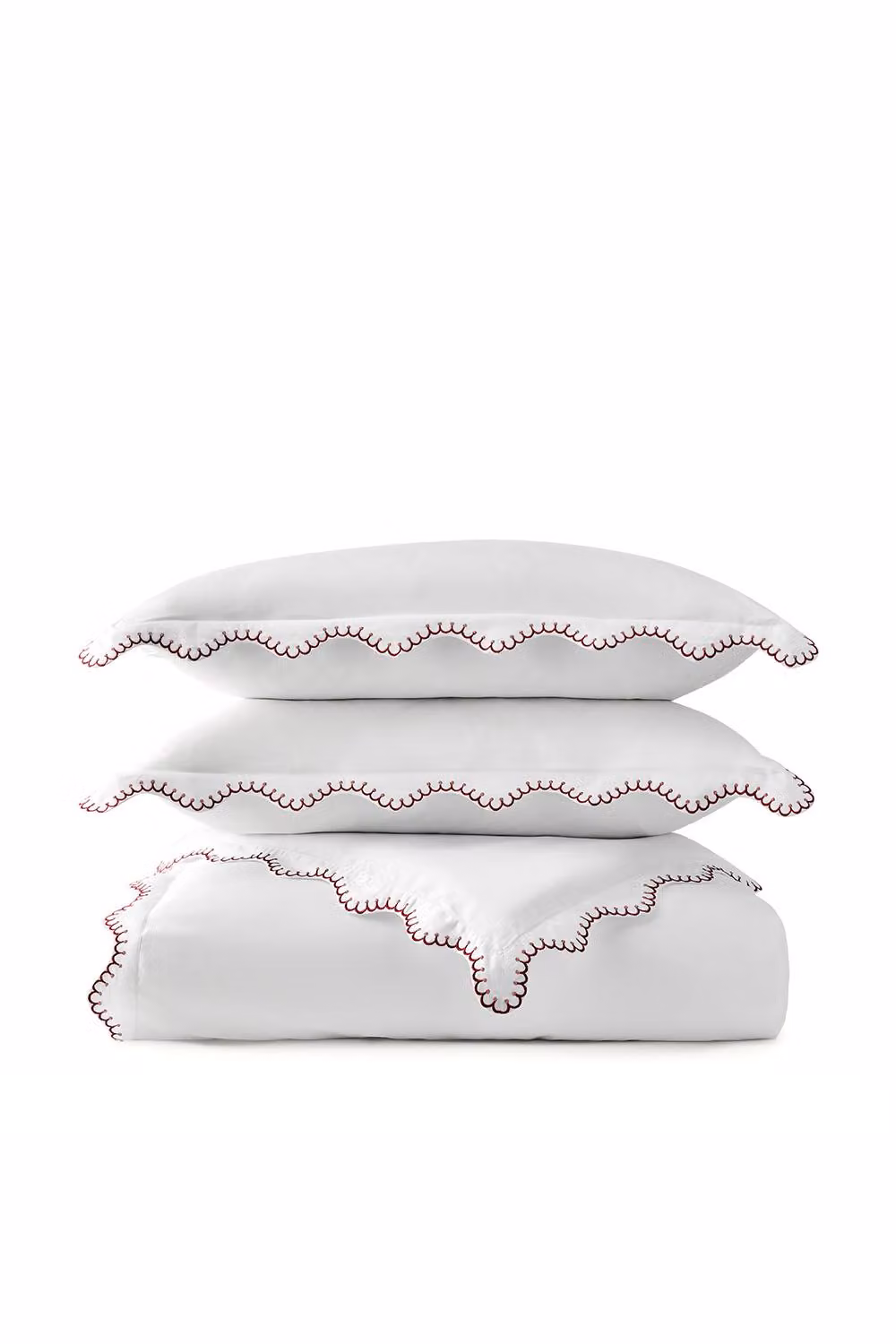 Christy Lucerne Scallop Luxury Cotton Sateen Duvet Cover and Pillowcase Set in Pink and White, W/D/H: 200 x 200 cm – 2