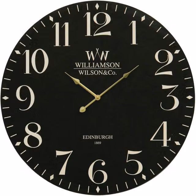 Premier Housewares Orsina Destini Classical Round Quartz Wall Clock, Black and White, Diameter: 60 cm – 2