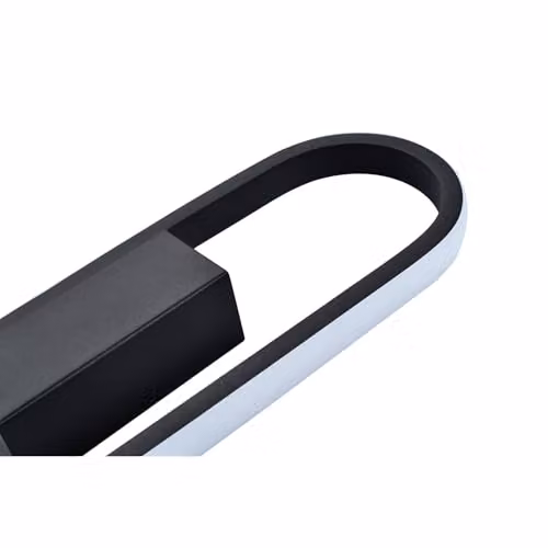 Happy Homewares Modern LED Ring Wall Light in Black Metal, W/D/H: 30 x 10 x 4 cm – 2