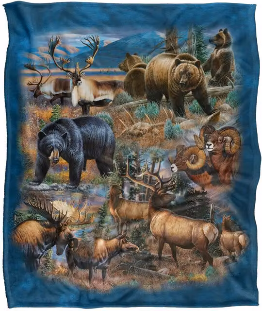 JQ Licensing Big Game Hunting Silky Touch Super Soft Fleece Throw Blanket, White, W/D/H: 152 x 127 cm – 5