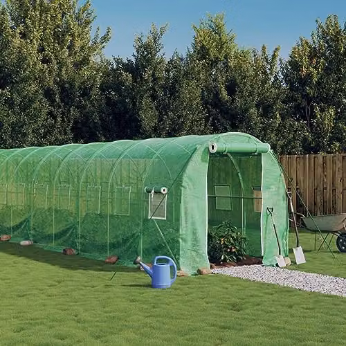vidaXL Greenhouse with Steel Frame in Green, 24 m² (W: 12 m x D: 2 m x H: 2 m) – 2