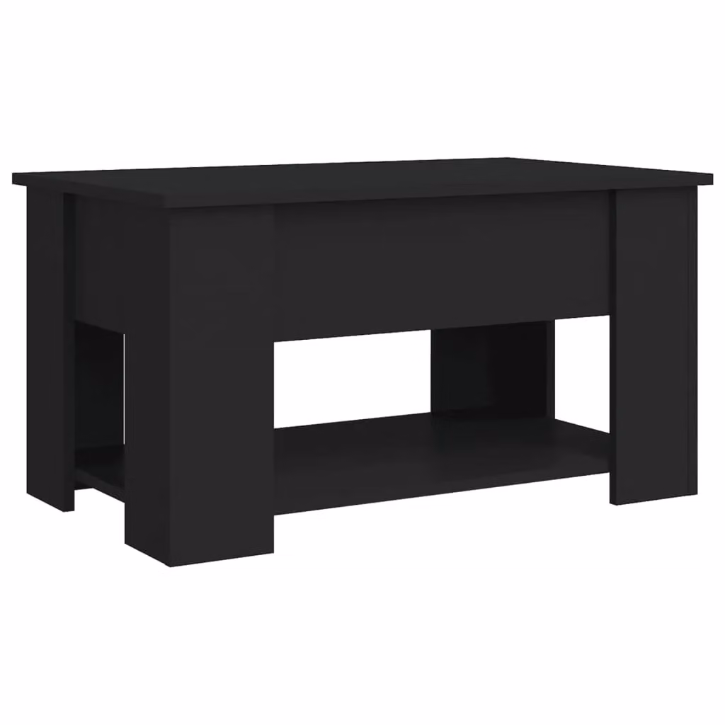 Berkfield Home Modern Black Rectangular Coffee Table with Lift Mechanism, W/D/H: 79 x 49 x 41 cm – 4