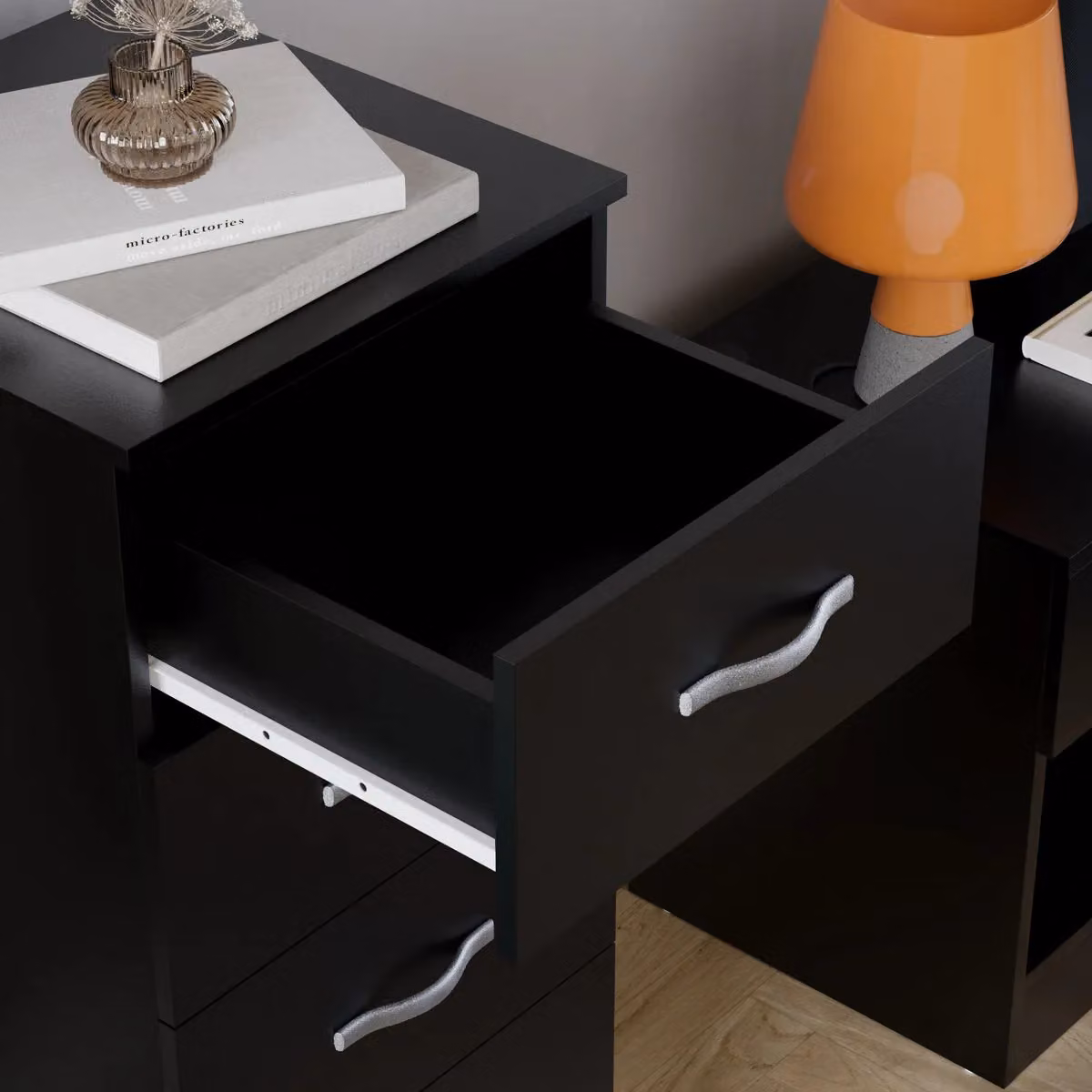 Vida Designs Riano 5 Drawer Narrow Chest Storage in Black – 5