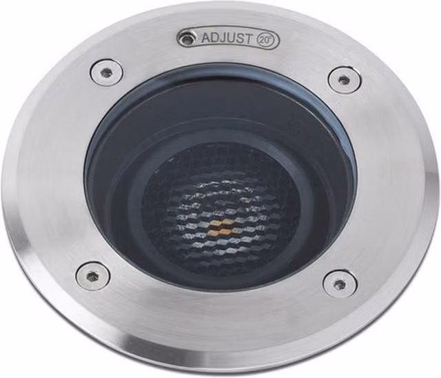 Geiser Faro Integrated LED Recessed Outdoor Ground Light, Warm White 3000K, Grey/Silver, IP67