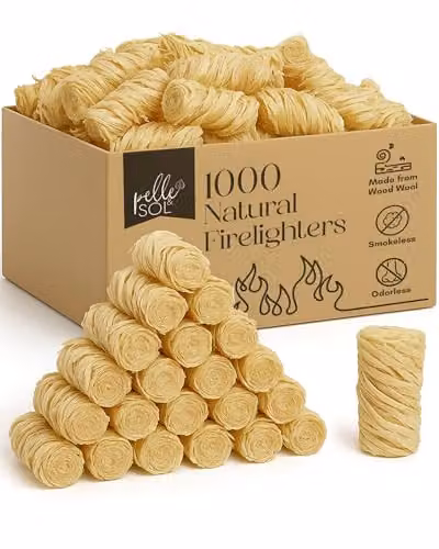 Pelle & Sol Natural Firelighters for Wood and Charcoal, Brown – 1