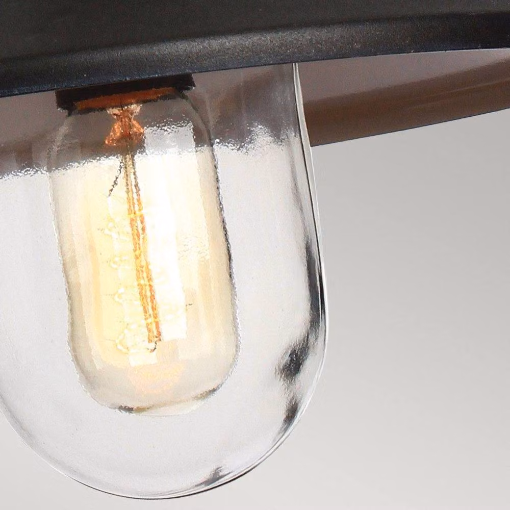 Netlighting Klampenborg Black Outdoor Ceiling Lantern with Transparent Glass and Stainless Steel Chain, IP44, E27 – 2