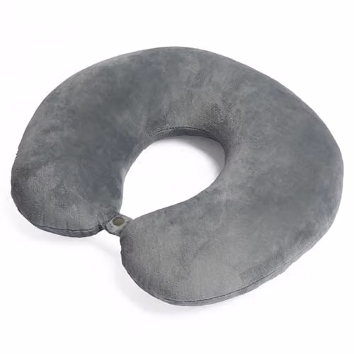 OHS Ergonomic Soft Foam Travel Neck Pillow, Grey, 30 x 30 x 30 cm – 1