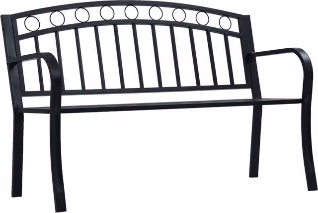 Berkfield Home Classic Metal Garden Bench in Black – 1