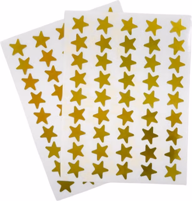 Janrax Pack of 1620 Gold Foil Self-Adhesive Stars, 15mm