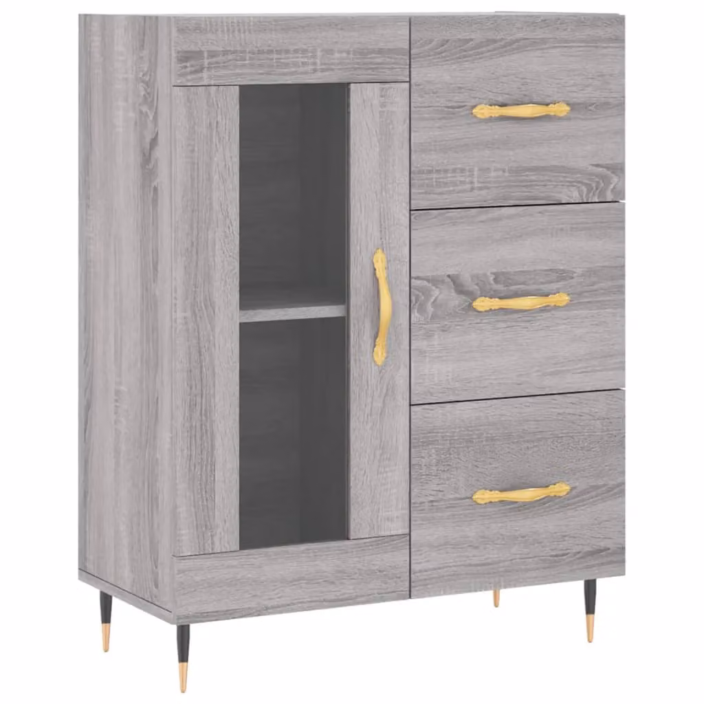 Berkfield Home Grey Sonoma Sideboard, W: 69.5 cm, D: 34 cm, H: 90 cm – 2