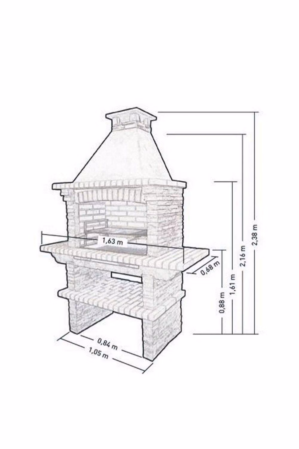 Callow Mediterrani Slate Charcoal Masonry BBQ in Grey, W/D/H: 238 x 76 x 44 cm – 2