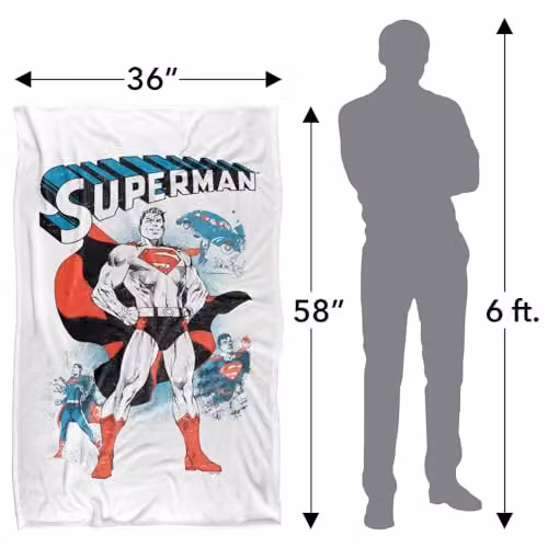 Warner Bros. Superman Panel Pose Silky Touch Super Soft Fleece Throw Blanket, Multicolour, W: 91.44 cm x D: 147 cm – 3