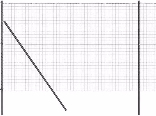 Berkfield Home Euro Fence with 7 Posts, Galvanised Steel, Dark Grey, W: 10 m, H: 1.6 m – 1