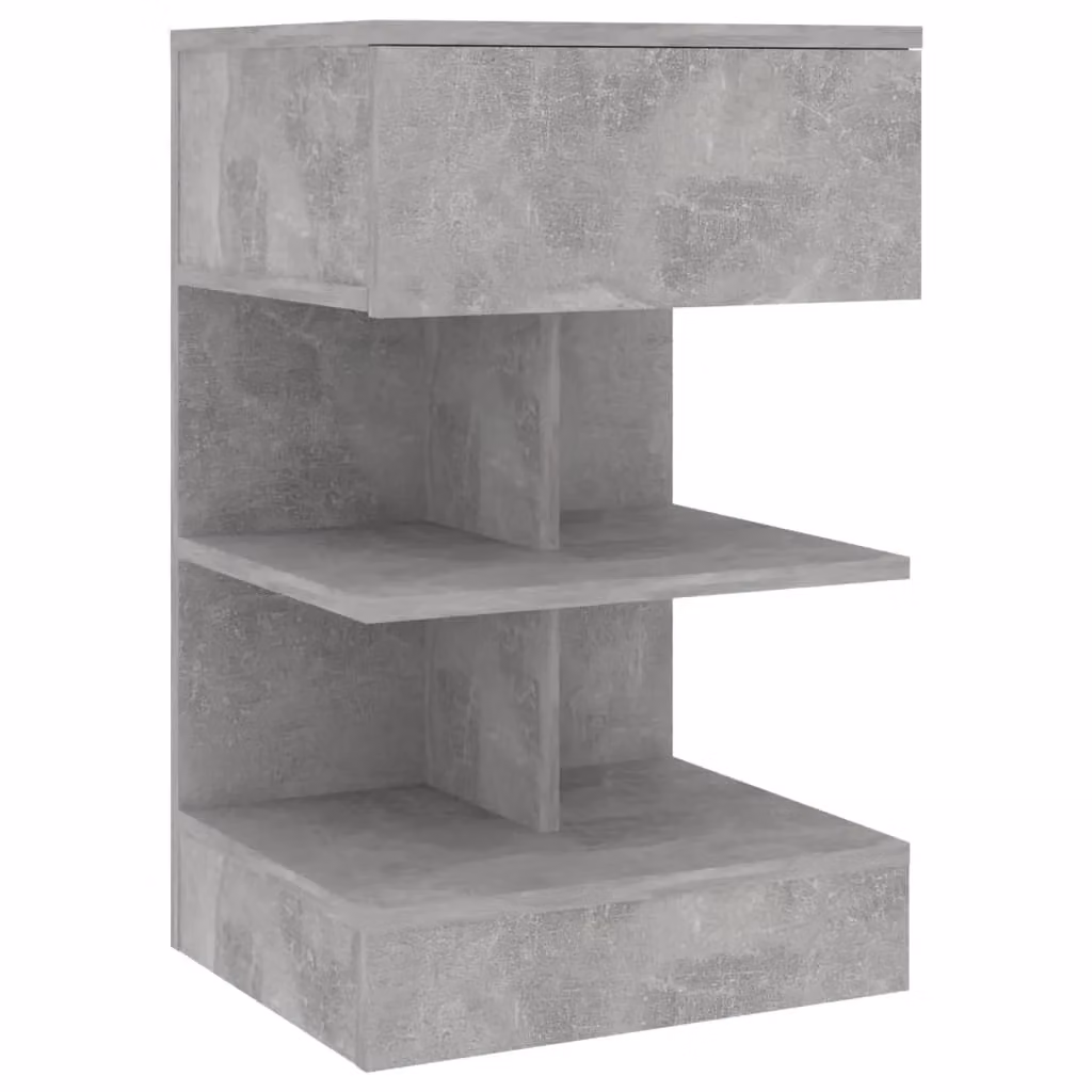 Berkfield Home Bedside Cabinet in Concrete Grey, W: 40 cm, D: 35 cm, H: 65 cm – 2