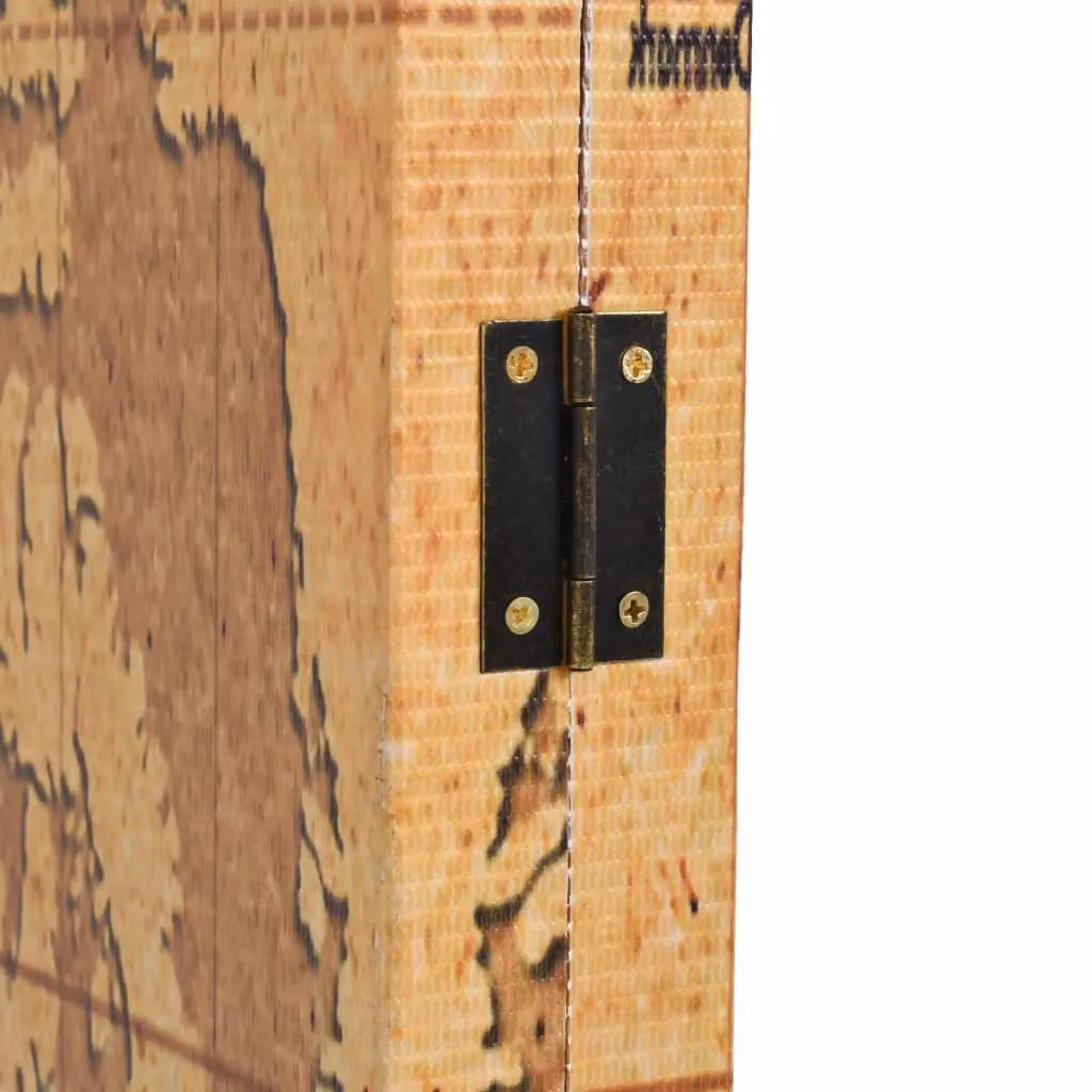 Berkfield Home Folding Room Divider World Map Yellow W: 228 cm, H: 170 cm – 2