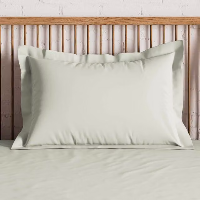 Bedeck Pair of 500 Thread Count Plain Dye Cotton Oxford Pillowcases, Green