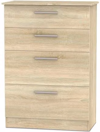 Welcome Contrast 4 Drawer Deep Chest of Drawers in Beige