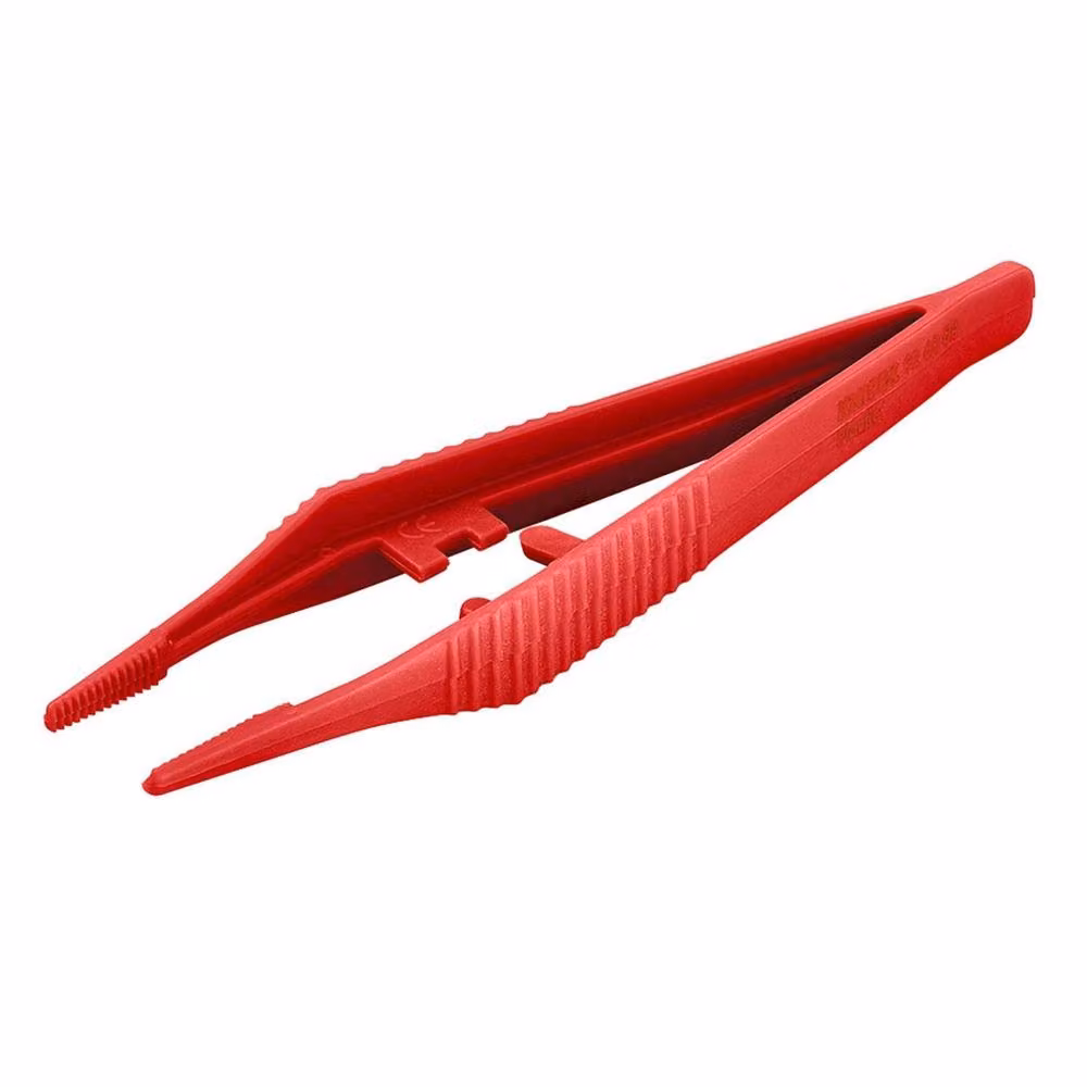 Knipex Plastic Precision Tweezers, 129mm, Red and Multicolour – 2