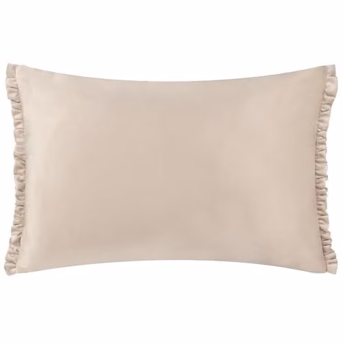 Wylder Tilly Reversible Velvet Frill Cushion in White, Pink or Beige, W/D/H: 40 x 60 x 40 cm