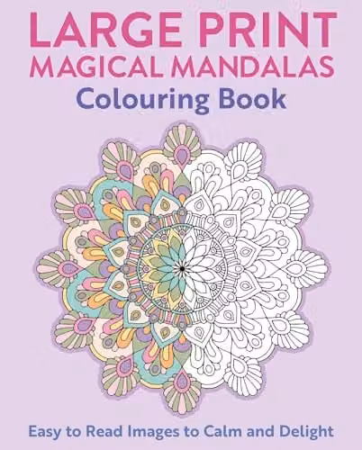 Arcturus Large Print Magical Mandalas Colouring Book for Seniors, Multicolour