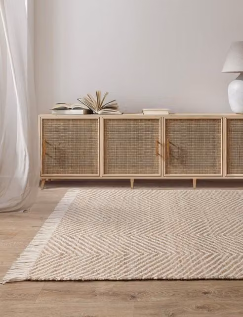 Asiatic Vigo Modern Geometric Woven Rug in Beige