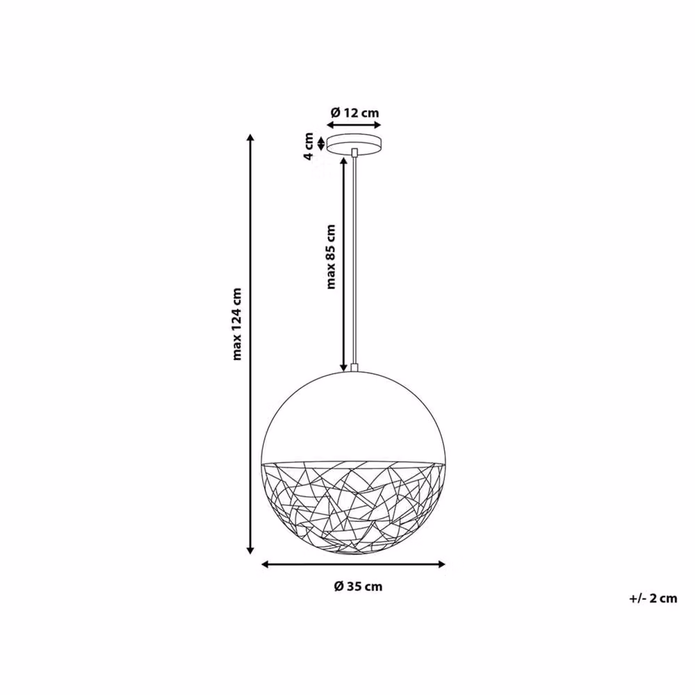 Wyld and Coco Modern Sphere Pendant Lamp in Glossy Copper and Black Metal – 3