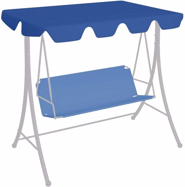 Berkfield Home Replacement PVC-Coated Garden Swing Canopy in Blue, W: 188 cm, D: 145 cm, H: 110 cm