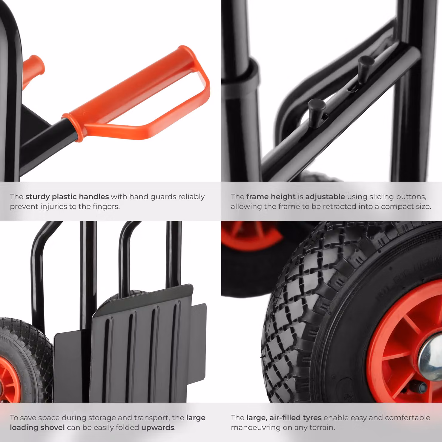 tectake Sack Barrow in Black with 200kg Capacity – 5