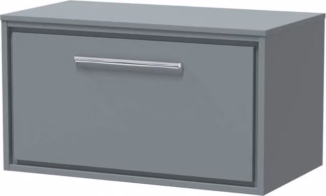 Balterley 800mm Wall Hung Single Drawer Vanity with Worktop in Coastal Grey