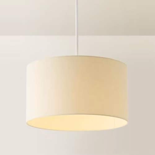 MiniSun Modern Natural Fabric Drum Light Shade in Beige, Width: 35 cm – 1