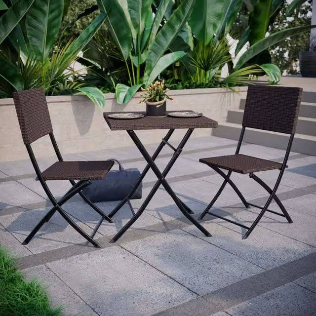 Vida Designs Capri 2 Seater Rattan Bistro Set in Brown