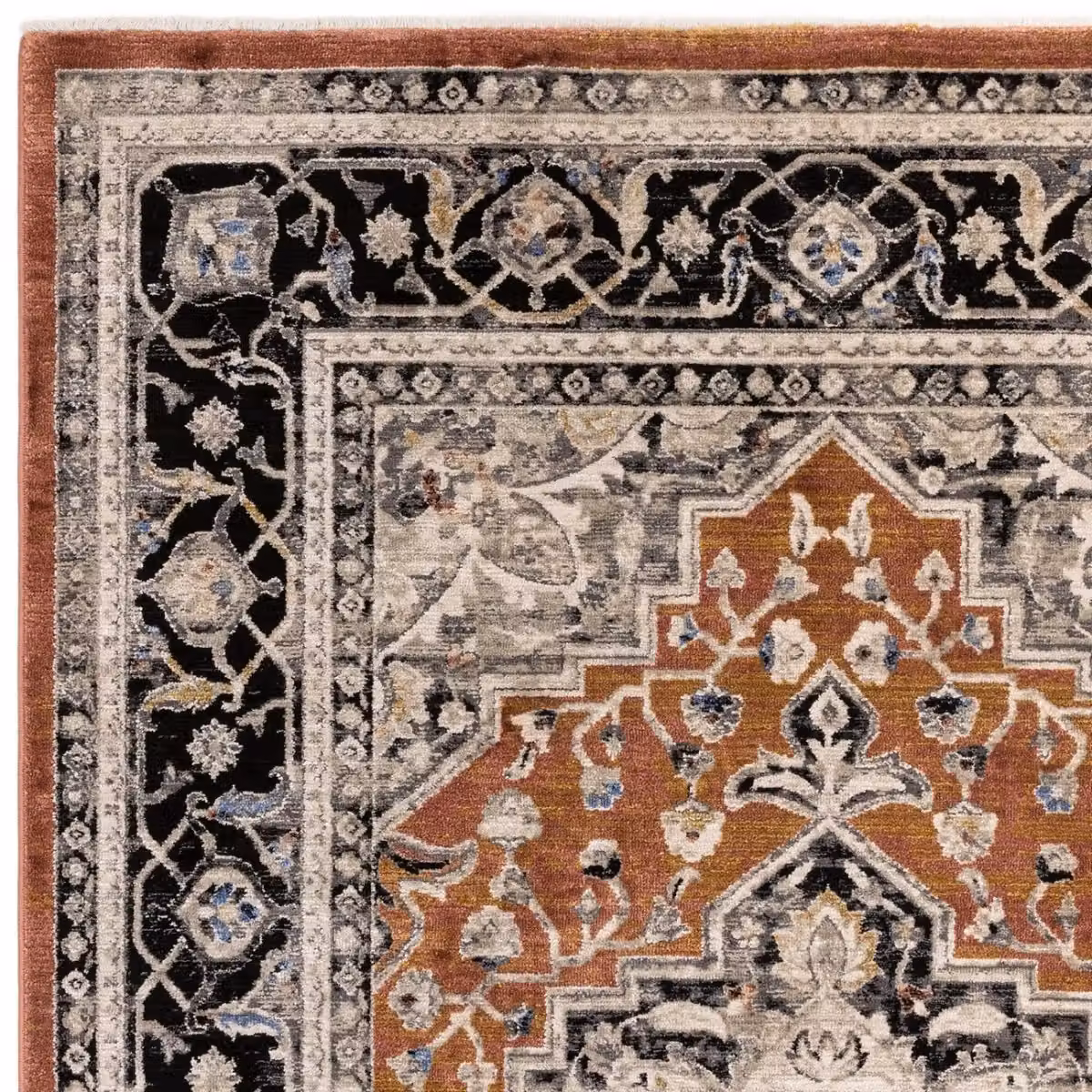 The Rug Shop UK Orange Traditional Machine Woven Border Rug, W: 240 cm, D: 330 cm – 4